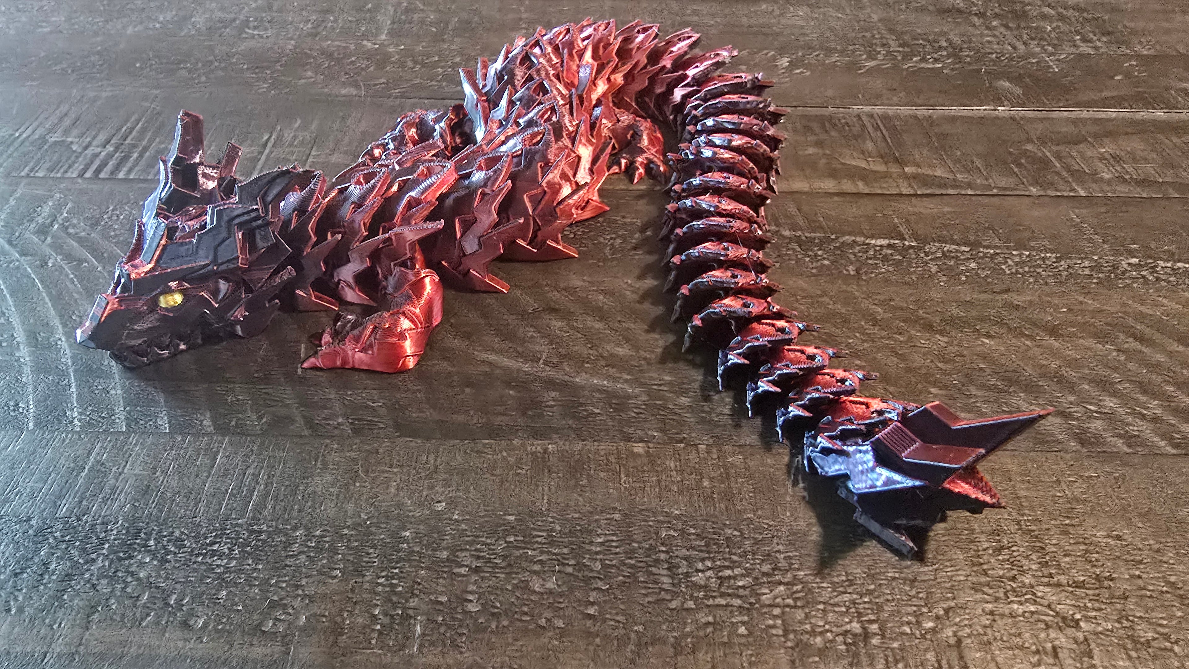 17" Color-Shifting Metallic Thunderstrike Dragon Fidget Toy