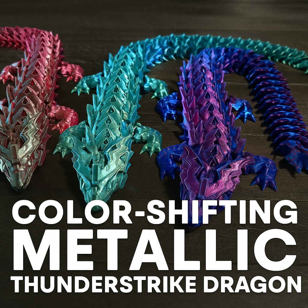 17" Color-Shifting Metallic Thunderstrike Dragon Fidget Toy